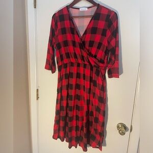 Michelle Mae Buffalo Plaid Midi Dress NWOT